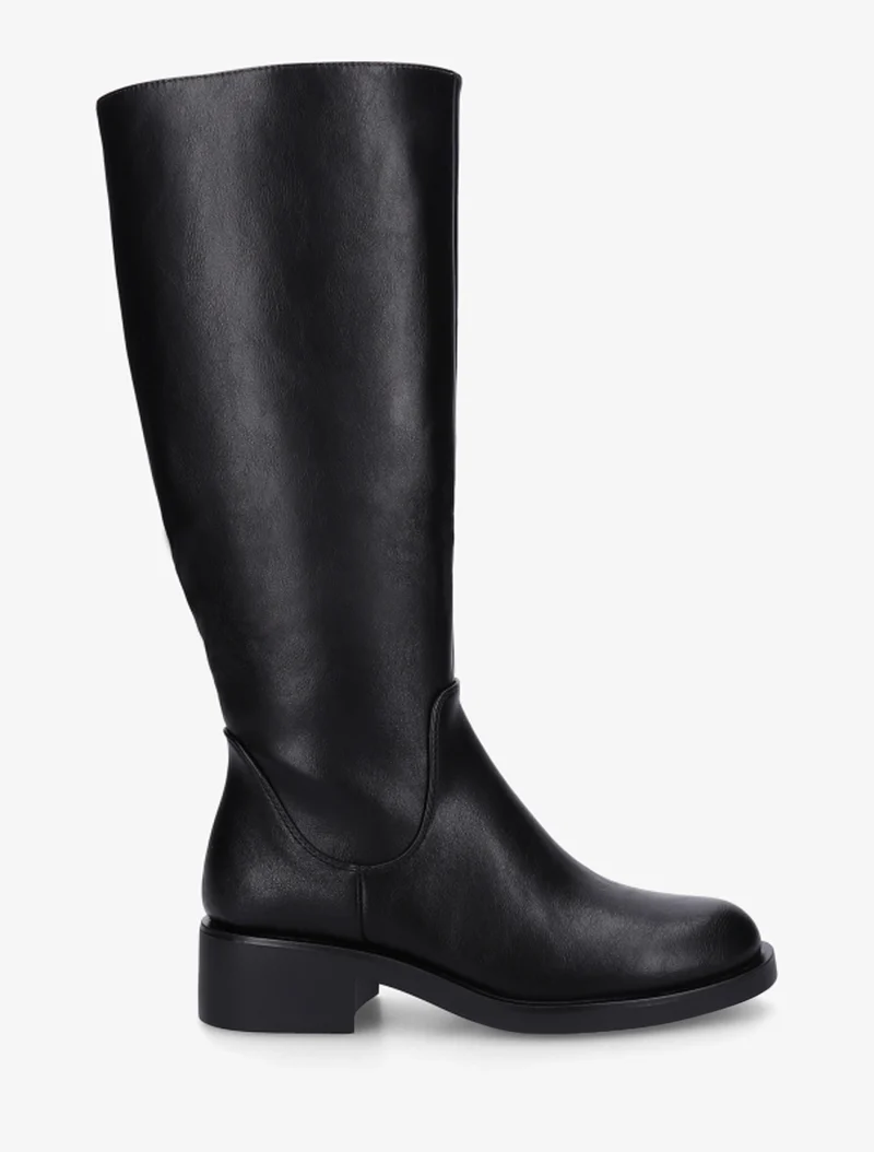 Bottes plates basiques en simili - Noir