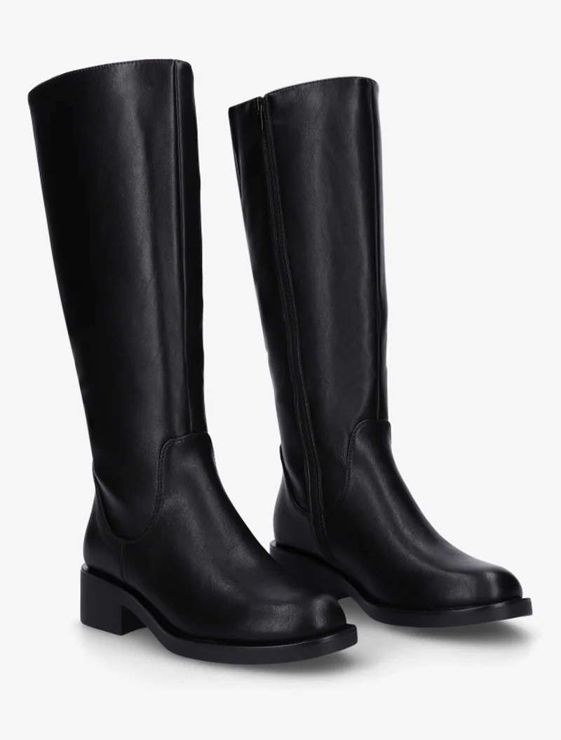 Bottes plates basiques en simili - Noir