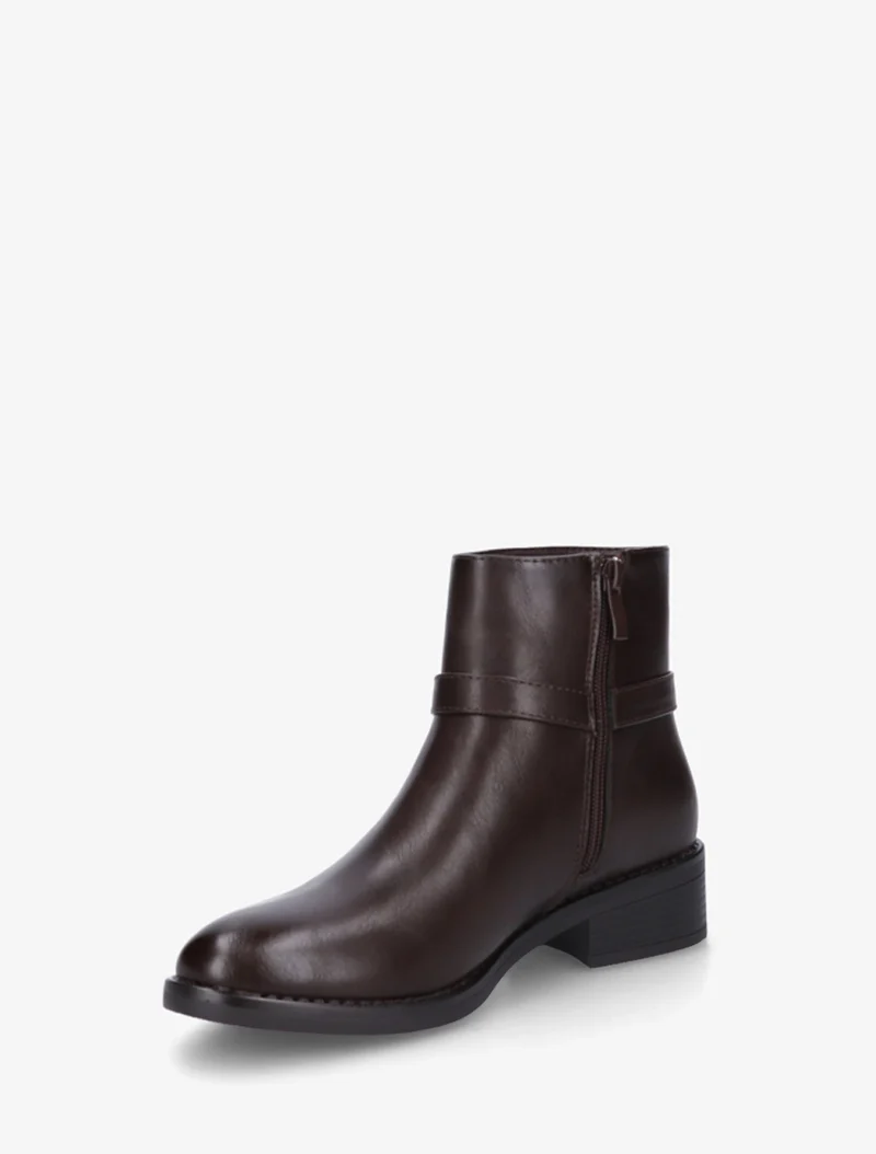 Bottines en simili à boucle décorative - Marron