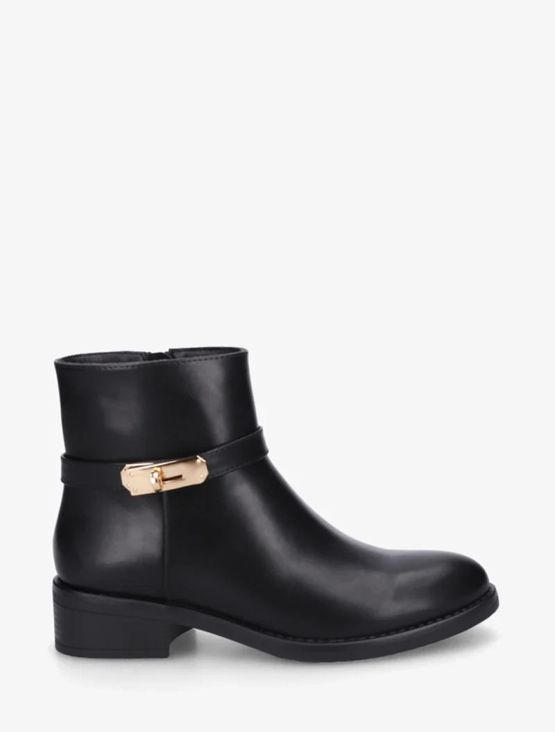 Bottines en simili à boucle décorative - Noir