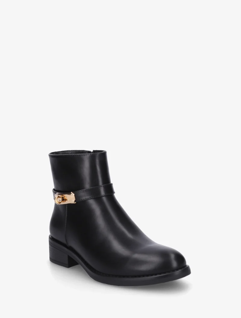 Bottines en simili à boucle décorative - Noir