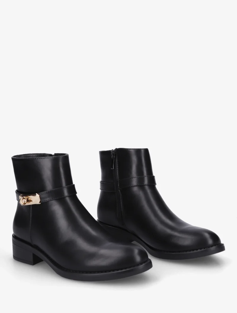 Bottines en simili à boucle décorative - Noir