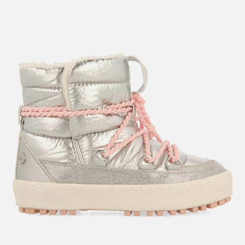 PADDED METALLIC SATIN APRÈS-SKI STYLE BOOTS