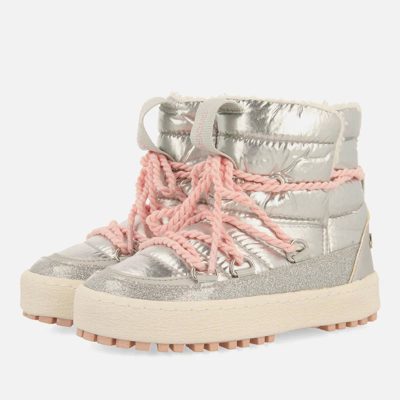 PADDED METALLIC SATIN APRÈS-SKI STYLE BOOTS