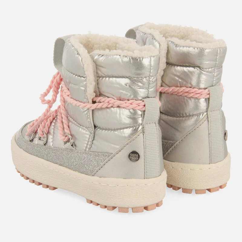 PADDED METALLIC SATIN APRÈS-SKI STYLE BOOTS