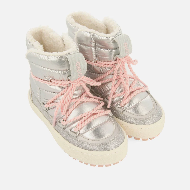 PADDED METALLIC SATIN APRÈS-SKI STYLE BOOTS