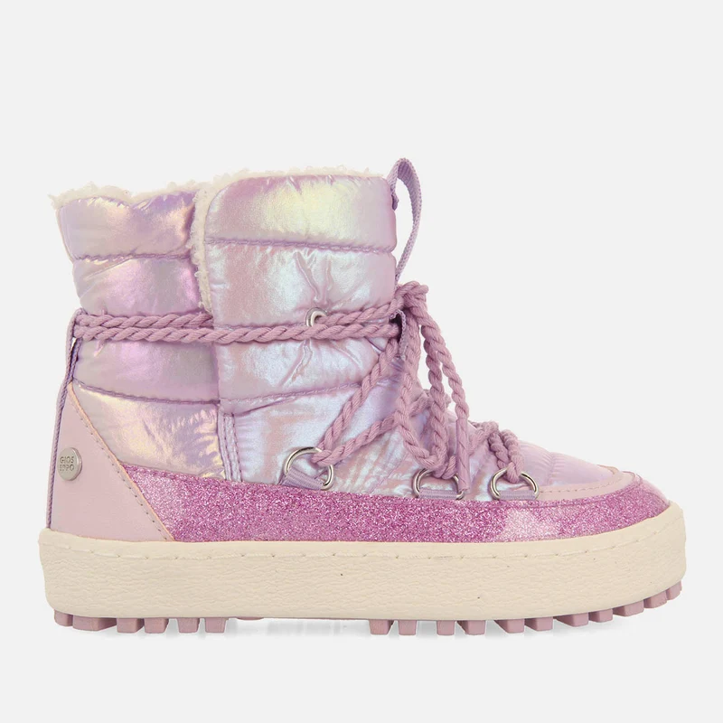 PADDED METALLIC SATIN APRÈS-SKI STYLE BOOTS