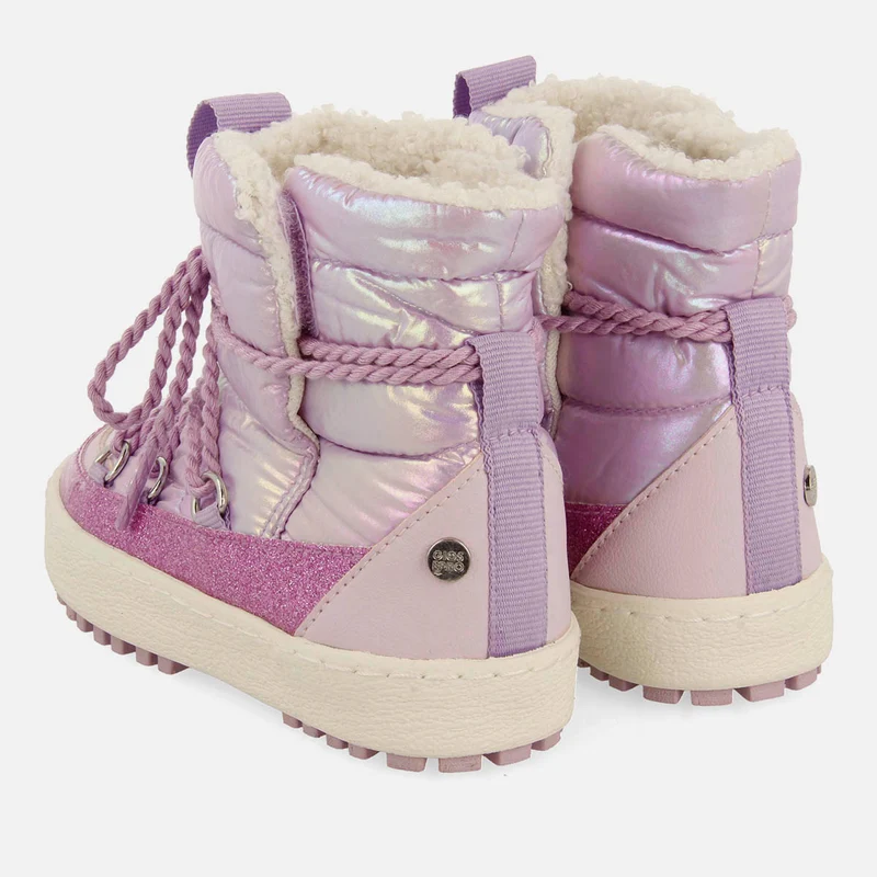 PADDED METALLIC SATIN APRÈS-SKI STYLE BOOTS