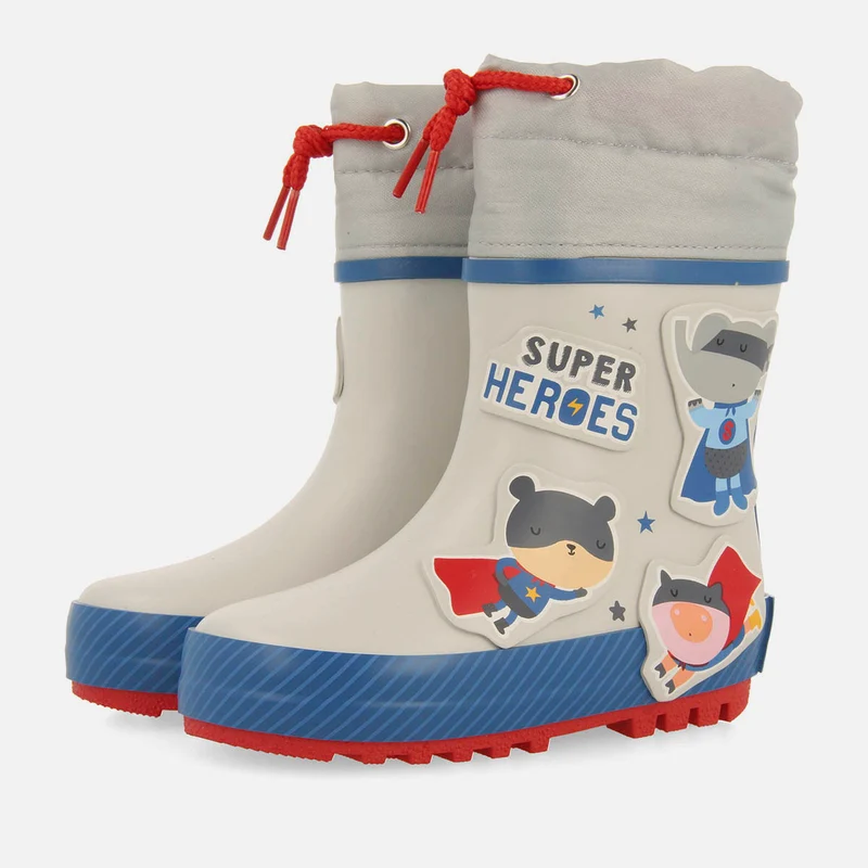 RUBBER BOOTS WITH SUPERHERO PATCHES HAGUE