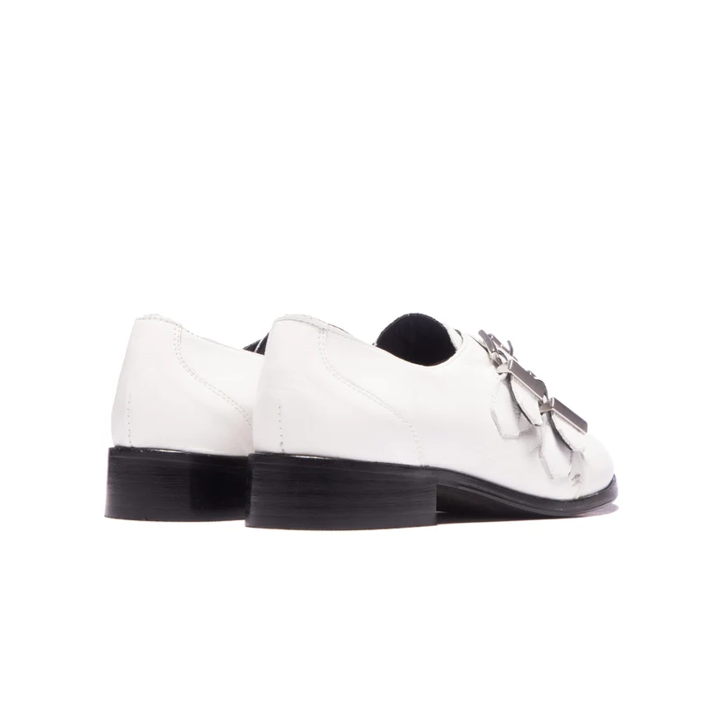 Loulou White Leather