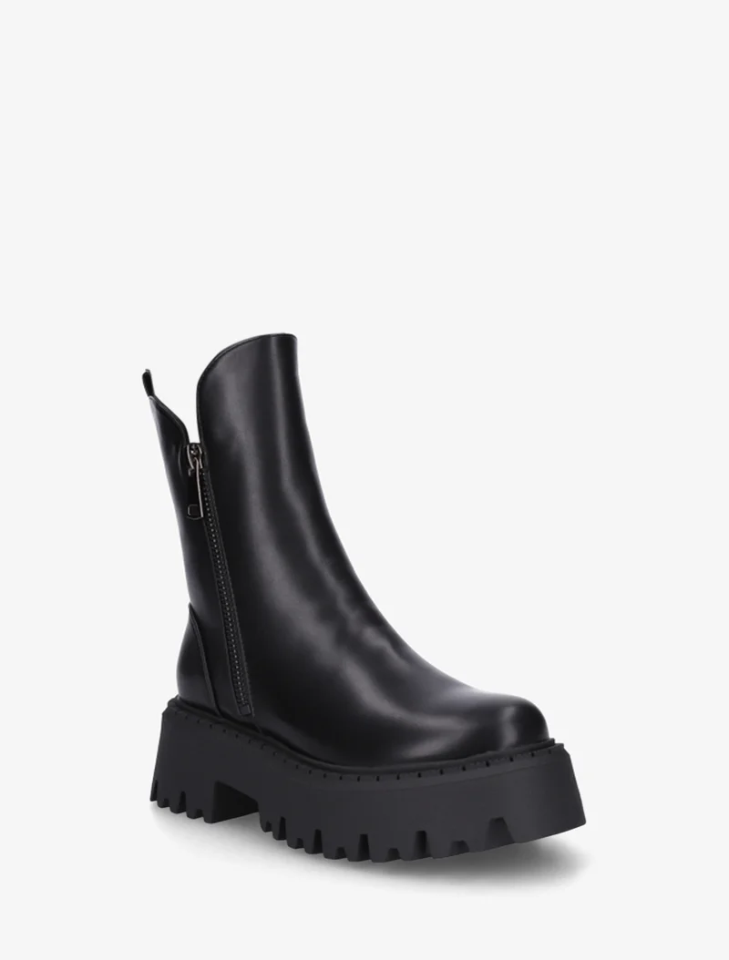 Bottines hautes à semelle crantée - Noir