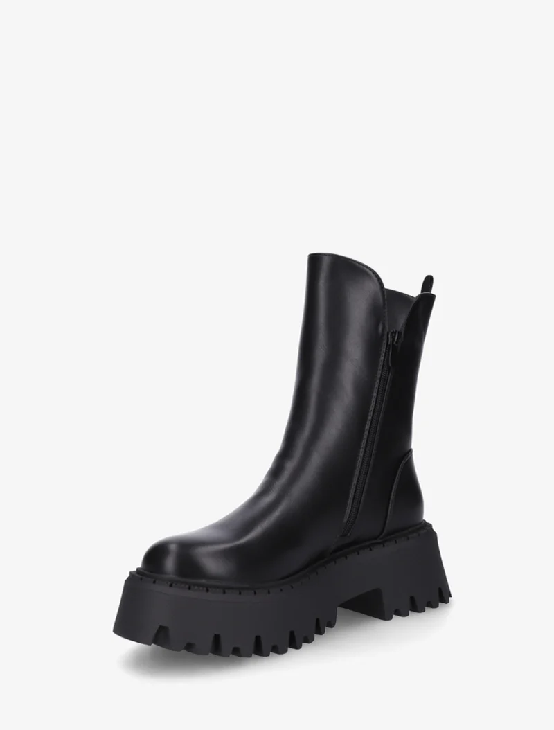 Bottines hautes à semelle crantée - Noir
