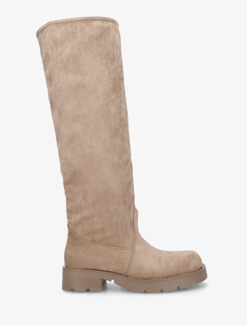 Bottes en suédine unies - Taupe