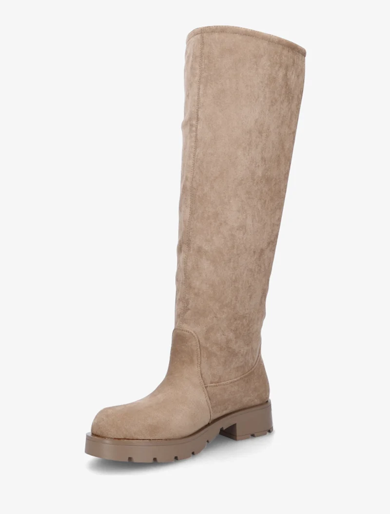 Bottes en suédine unies - Taupe