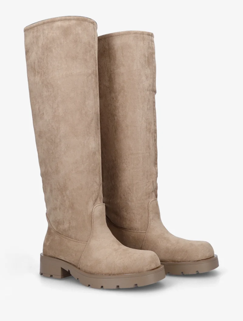 Bottes en suédine unies - Taupe