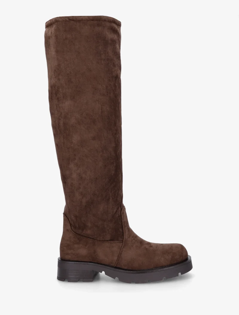 Bottes en suédine unies - Marron