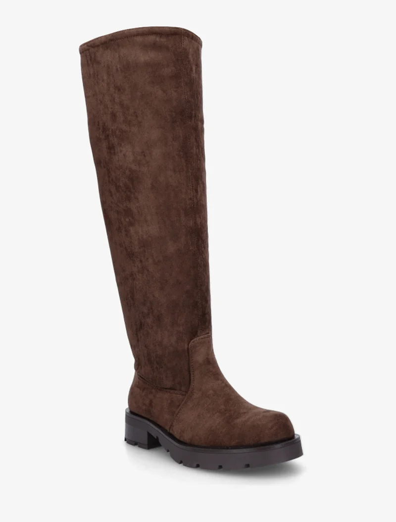 Bottes en suédine unies - Marron