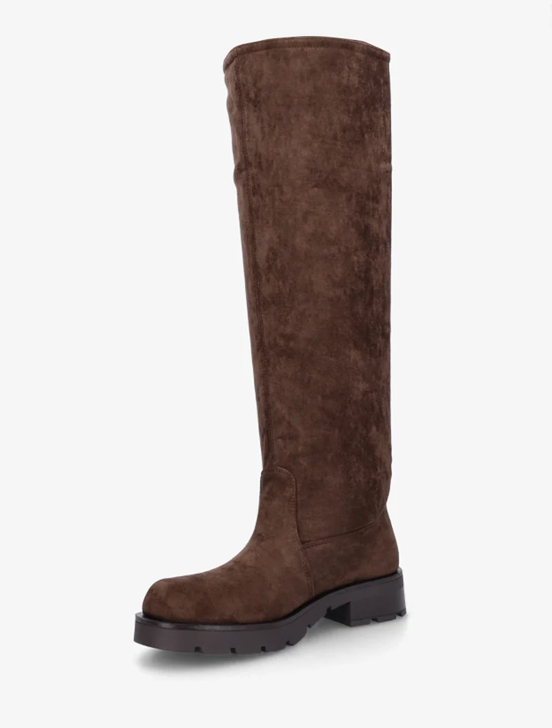 Bottes en suédine unies - Marron