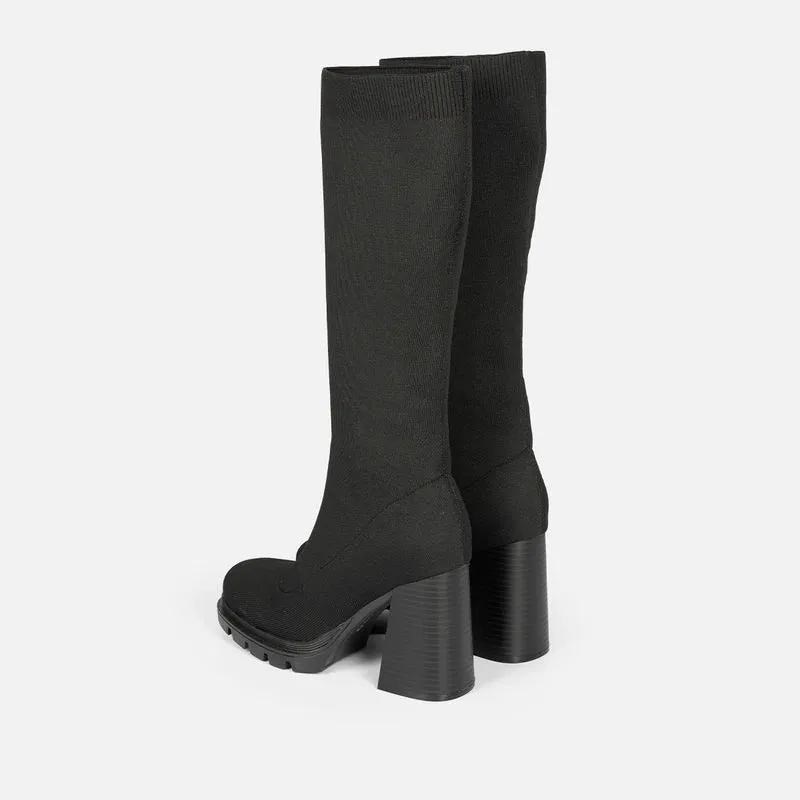 HIGH SOCK-STYLE BOOTS WITH HEEL AND TRACK SOLE LAURENS