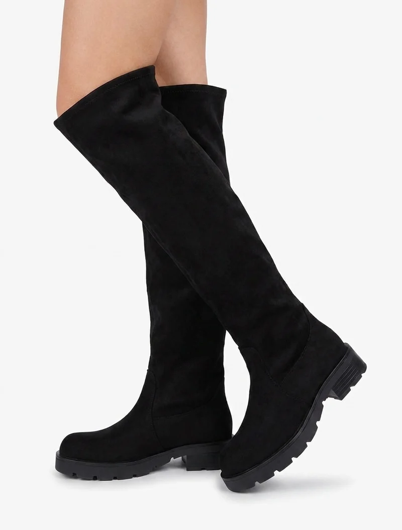 Bottes en suédine unies - Noir