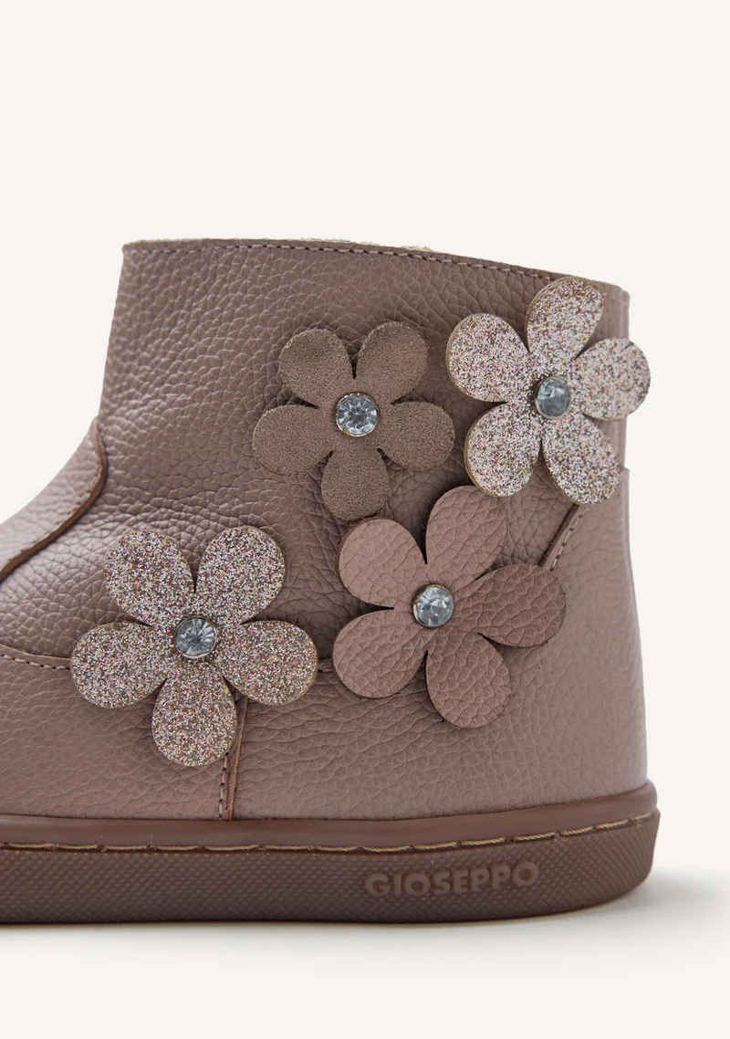 GIOSEPPO BAREFOOT - LEATHER BOOTS FLOWER PEQUOT
