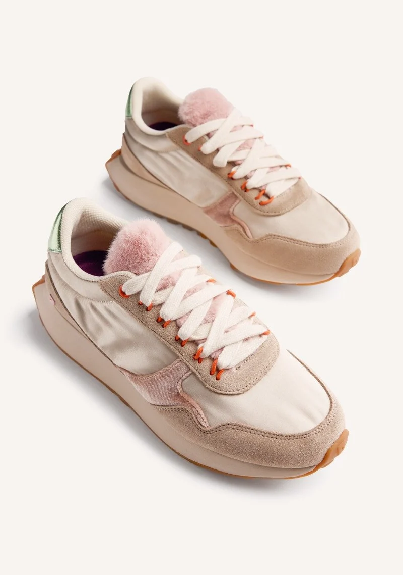 LEATHER AND FUR SNEAKERS LISMORE