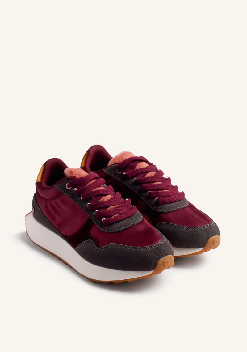 LEATHER AND FUR SNEAKERS LISMORE