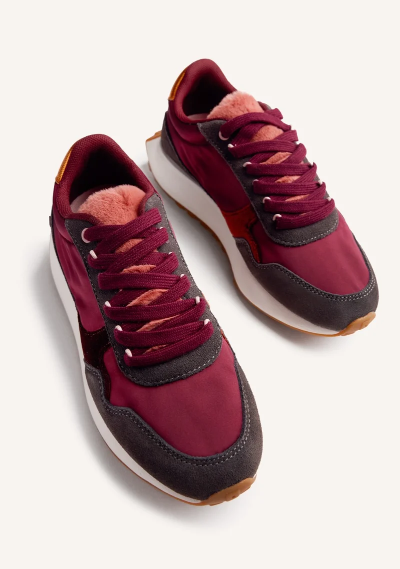 LEATHER AND FUR SNEAKERS LISMORE