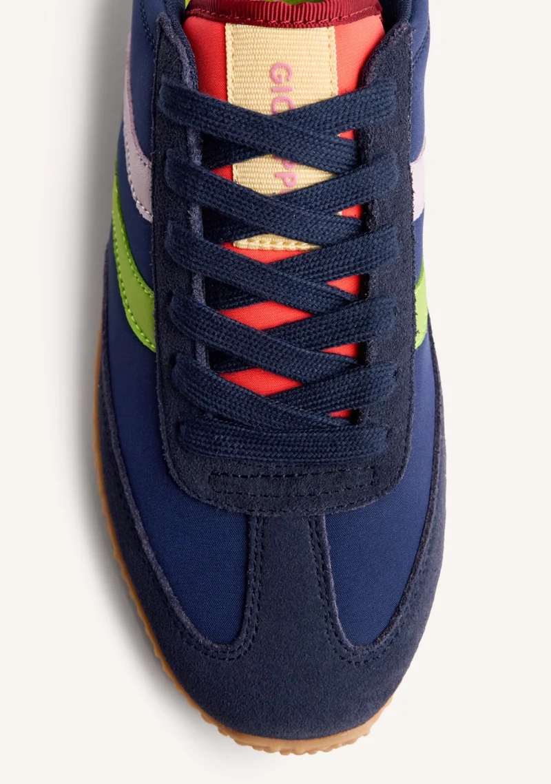 LEATHER AND NYLON SNEAKERS CONGER