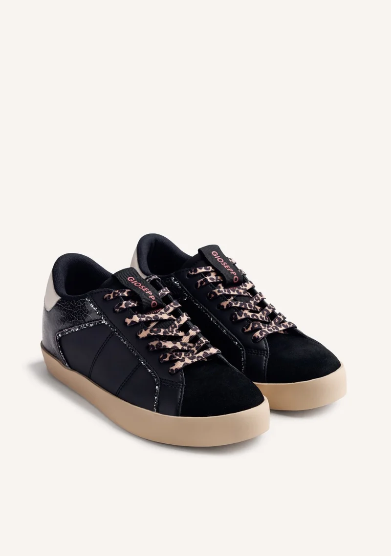 ANIMAL PRINT LEATHER WEDGE SNEAKERS EDINA