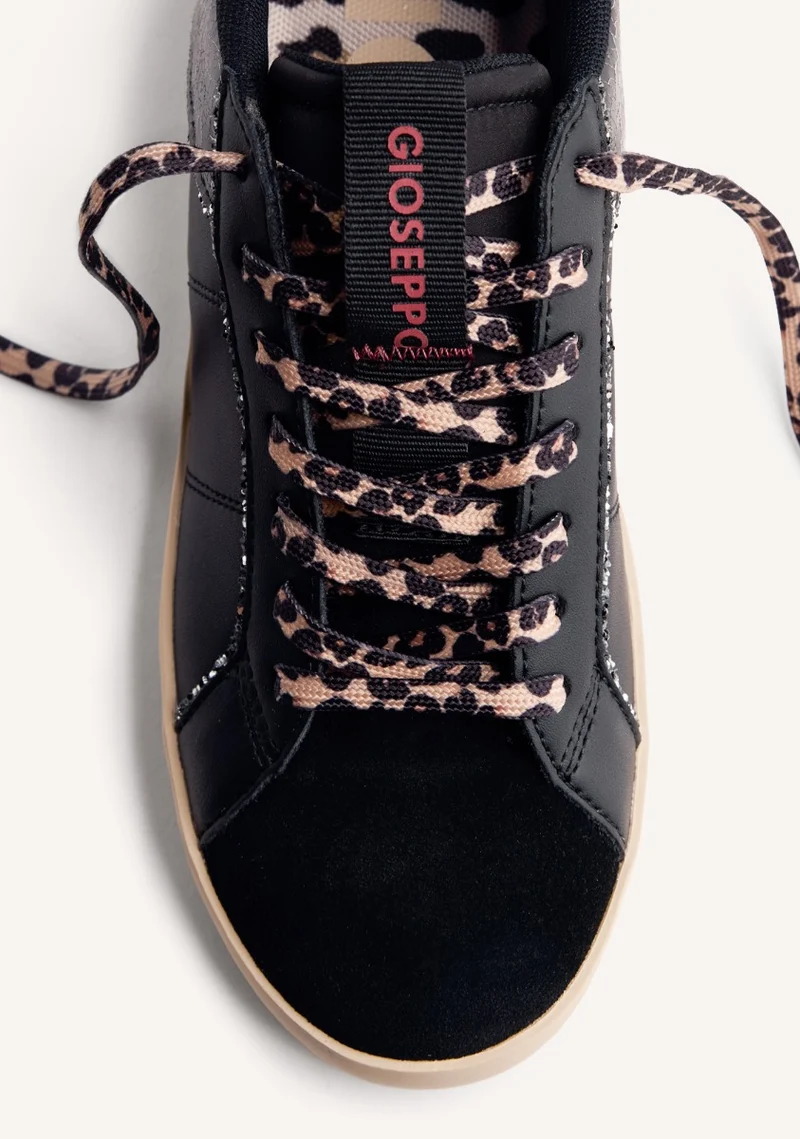ANIMAL PRINT LEATHER WEDGE SNEAKERS EDINA