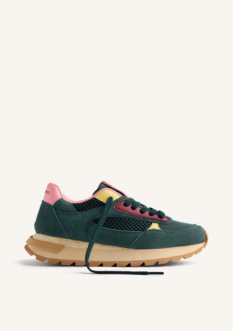 LEATHER AND MESH SNEAKERS ZEMPLE