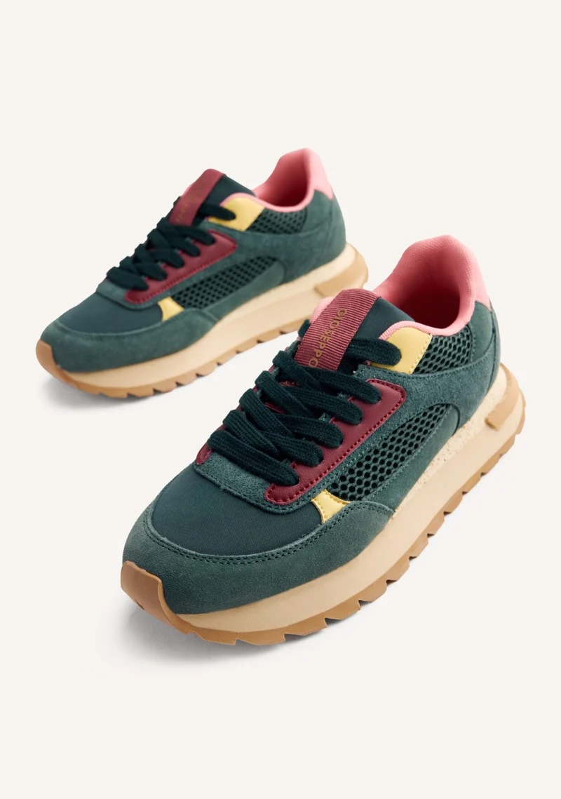 LEATHER AND MESH SNEAKERS ZEMPLE