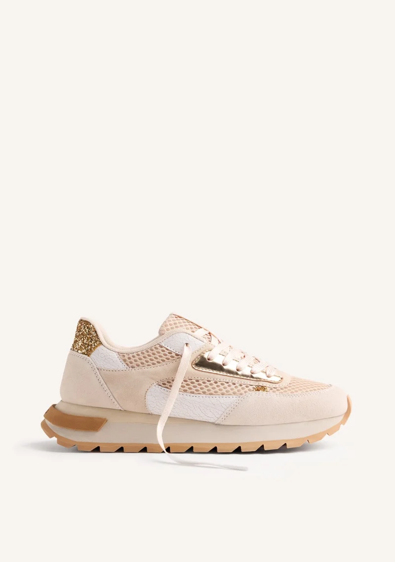 LEATHER AND MESH SNEAKERS FUNKLEY