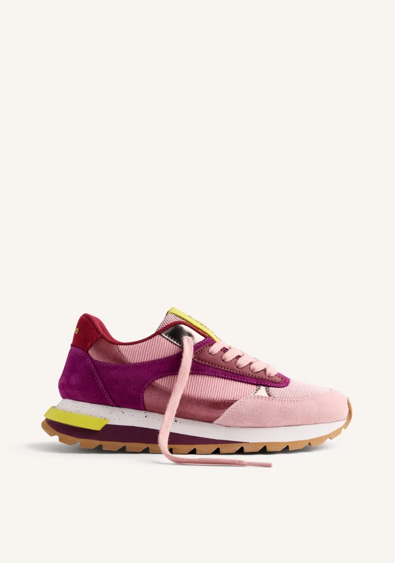 LEATHER AND CORDUROY SNEAKERS RANIER