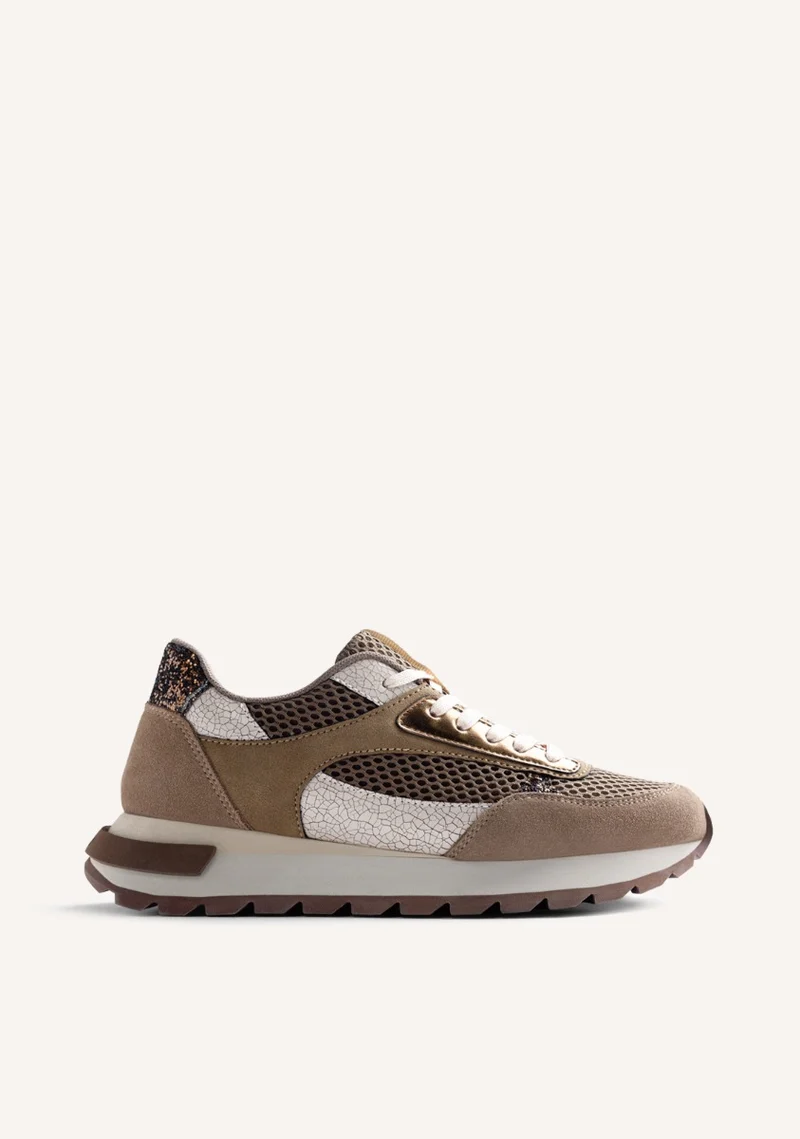 LEATHER AND MESH SNEAKERS FUNKLEY