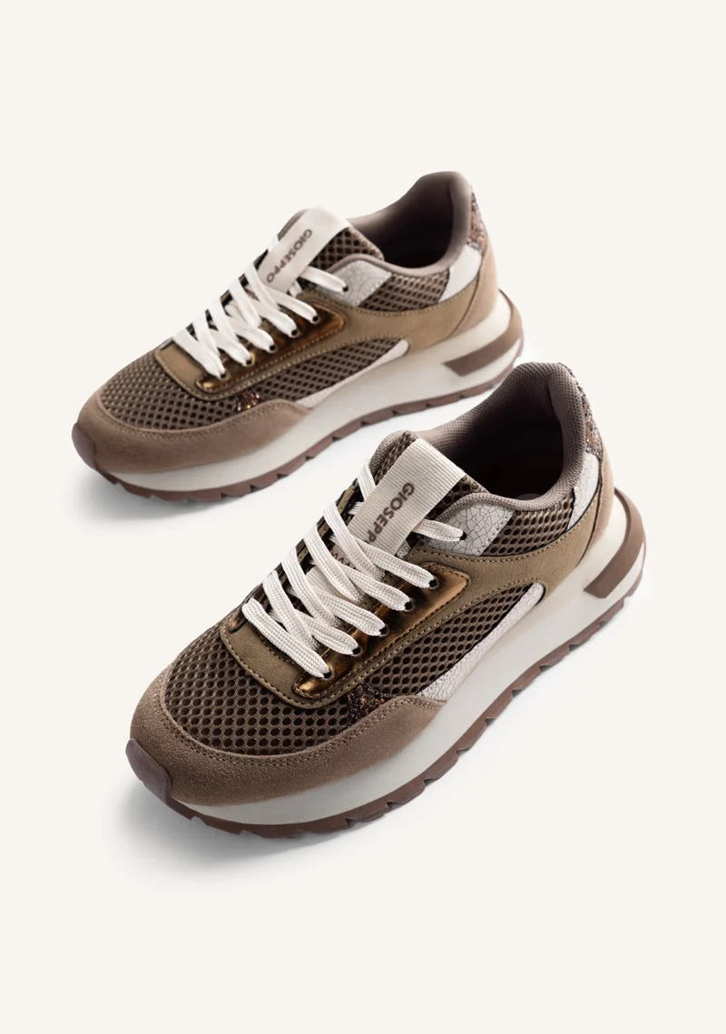 LEATHER AND MESH SNEAKERS FUNKLEY