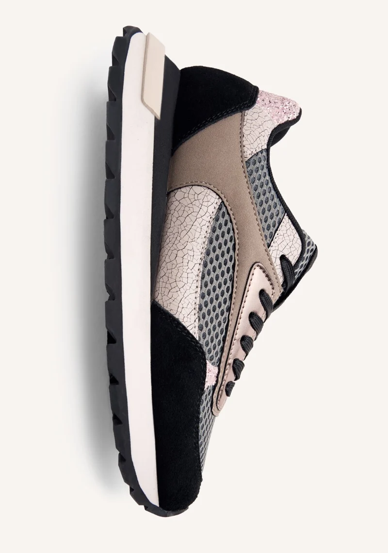 LEATHER AND MESH SNEAKERS FUNKLEY