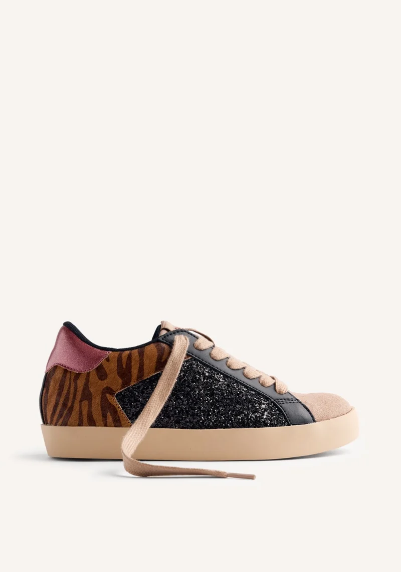 LEATHER AND SHINE WEDGE SNEAKERS FALKIRK