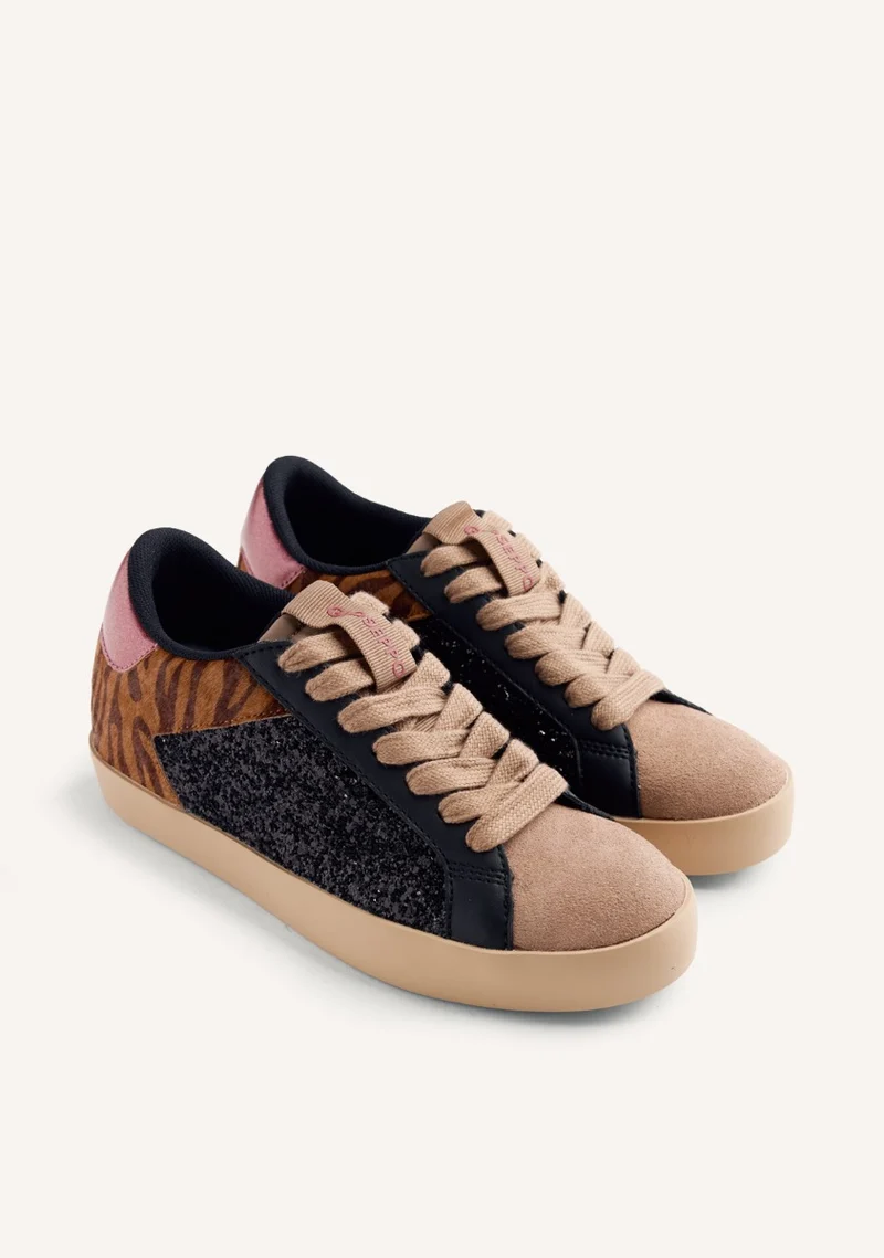 LEATHER AND SHINE WEDGE SNEAKERS FALKIRK