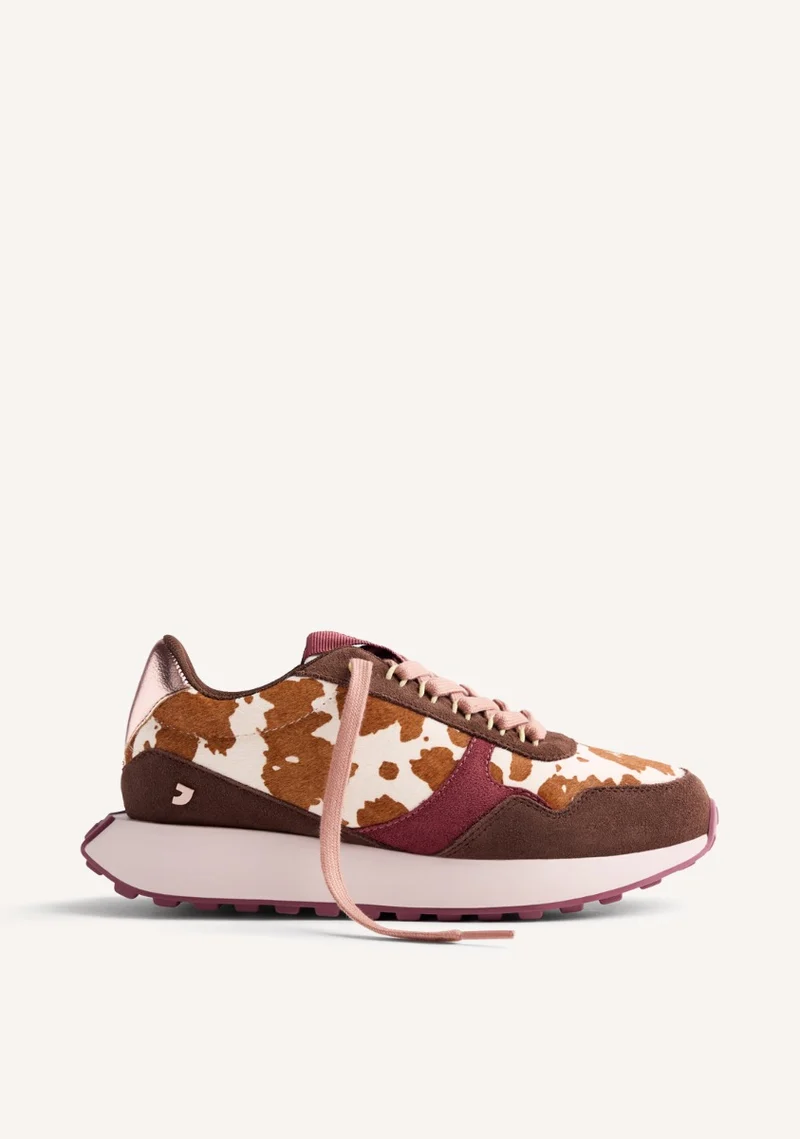 ANIMAL PRINT LEATHER WEDGE SNEAKERS NORCROSS