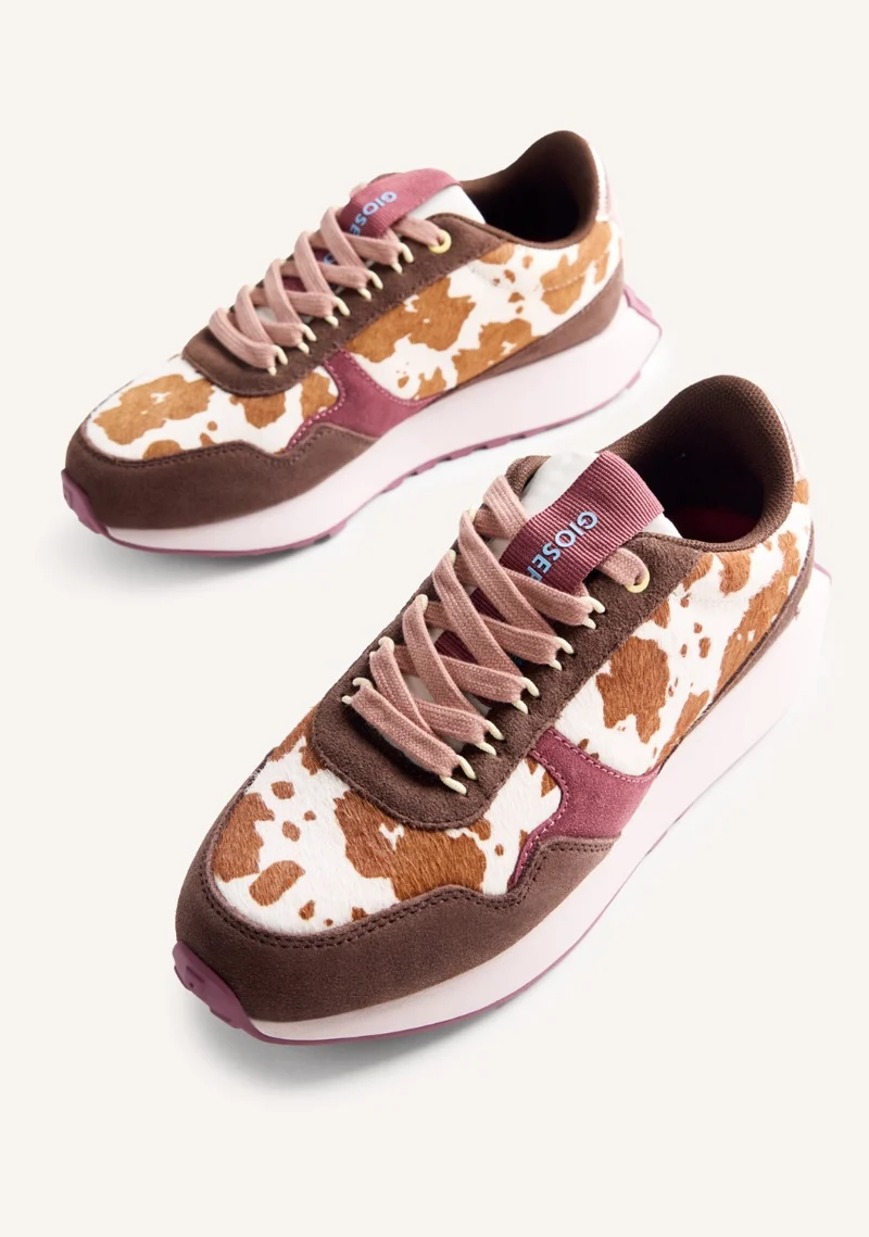 ANIMAL PRINT LEATHER WEDGE SNEAKERS NORCROSS