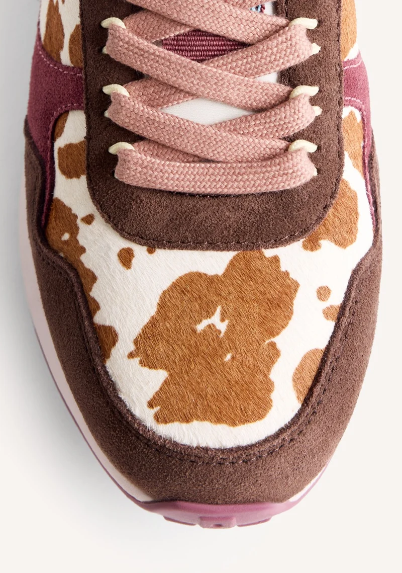 ANIMAL PRINT LEATHER WEDGE SNEAKERS NORCROSS