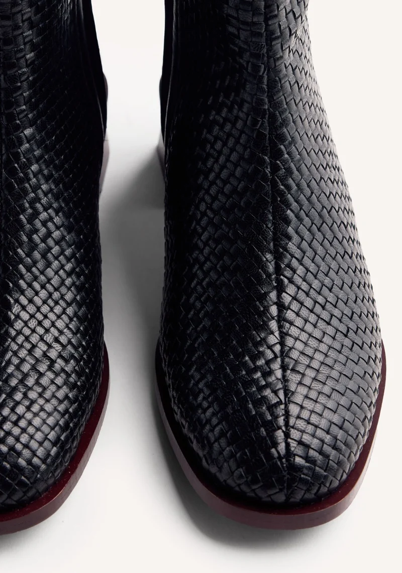 BRAIDED LEATHER BOOTS BEXLEY