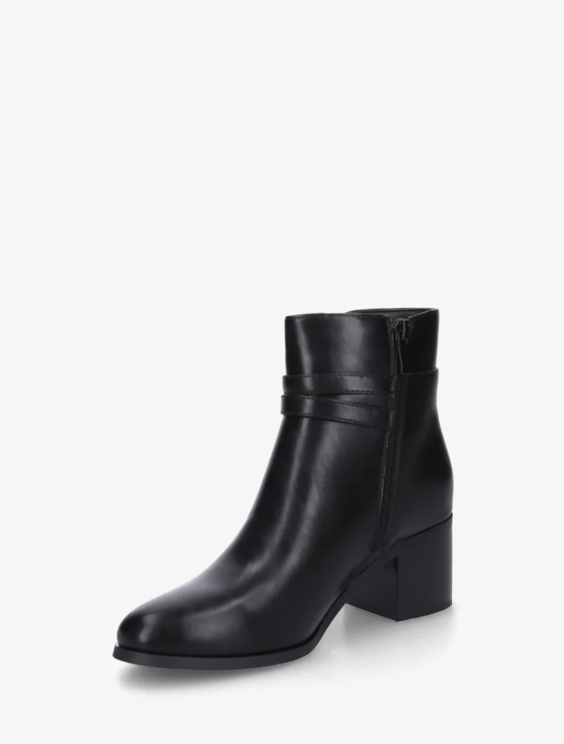 Bottines en simili à double boucles - Noir