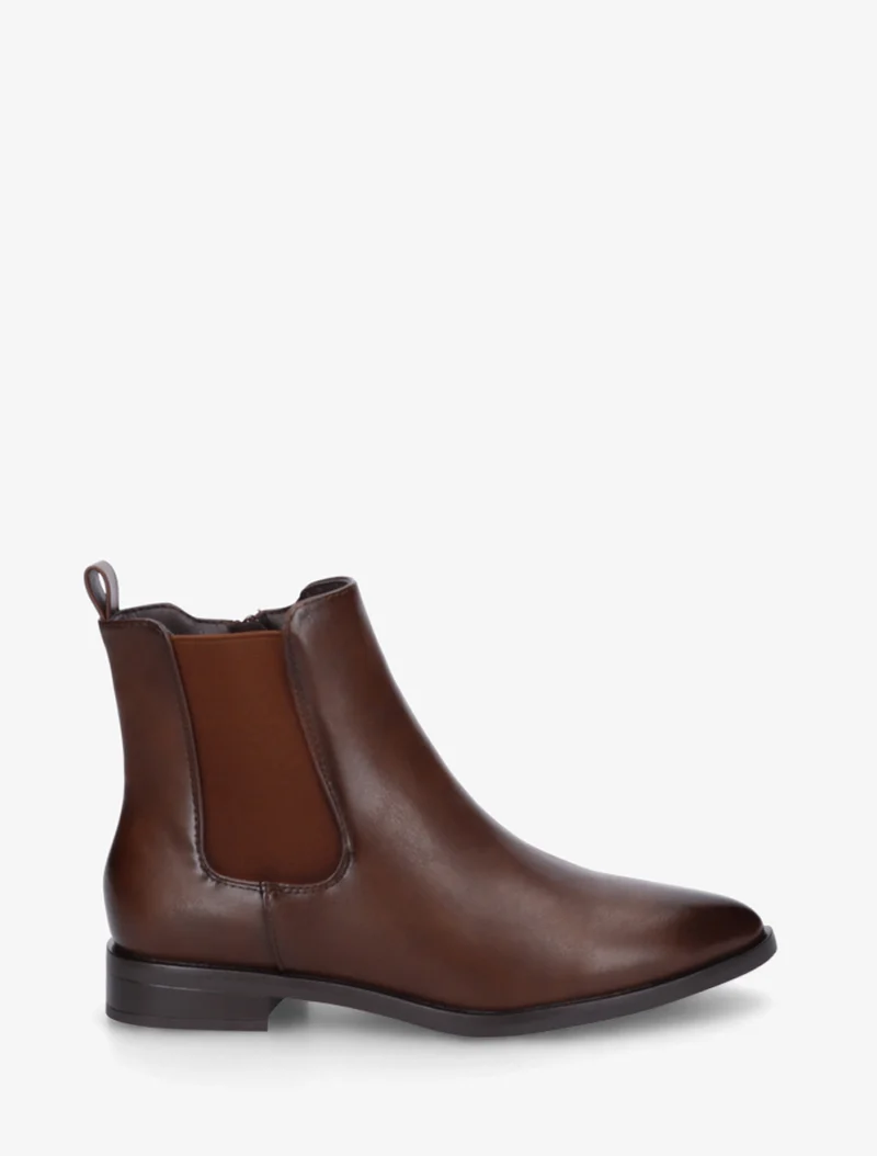 Bottines en simili à bouts pointus - Chocolat
