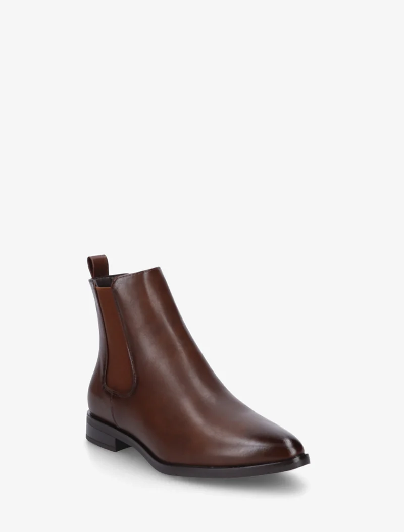 Bottines en simili à bouts pointus - Chocolat
