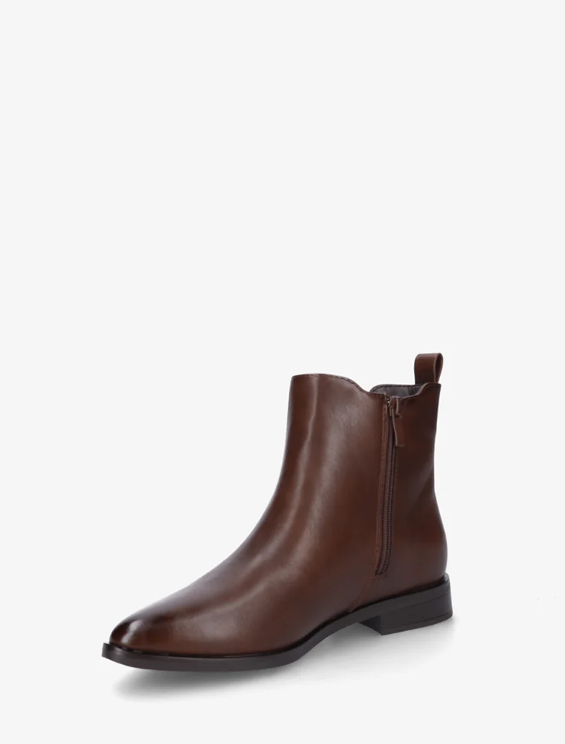 Bottines en simili à bouts pointus - Chocolat