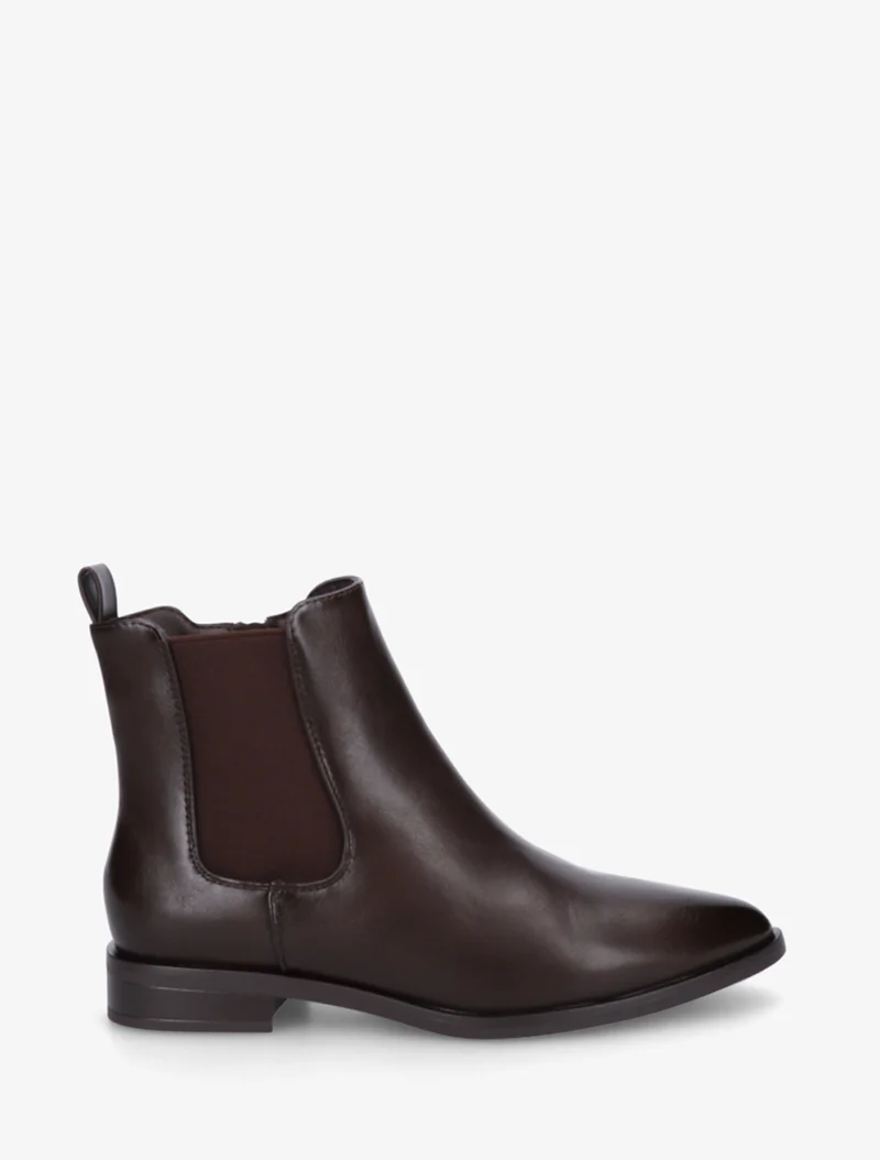 Bottines en simili à bouts pointus - Marron