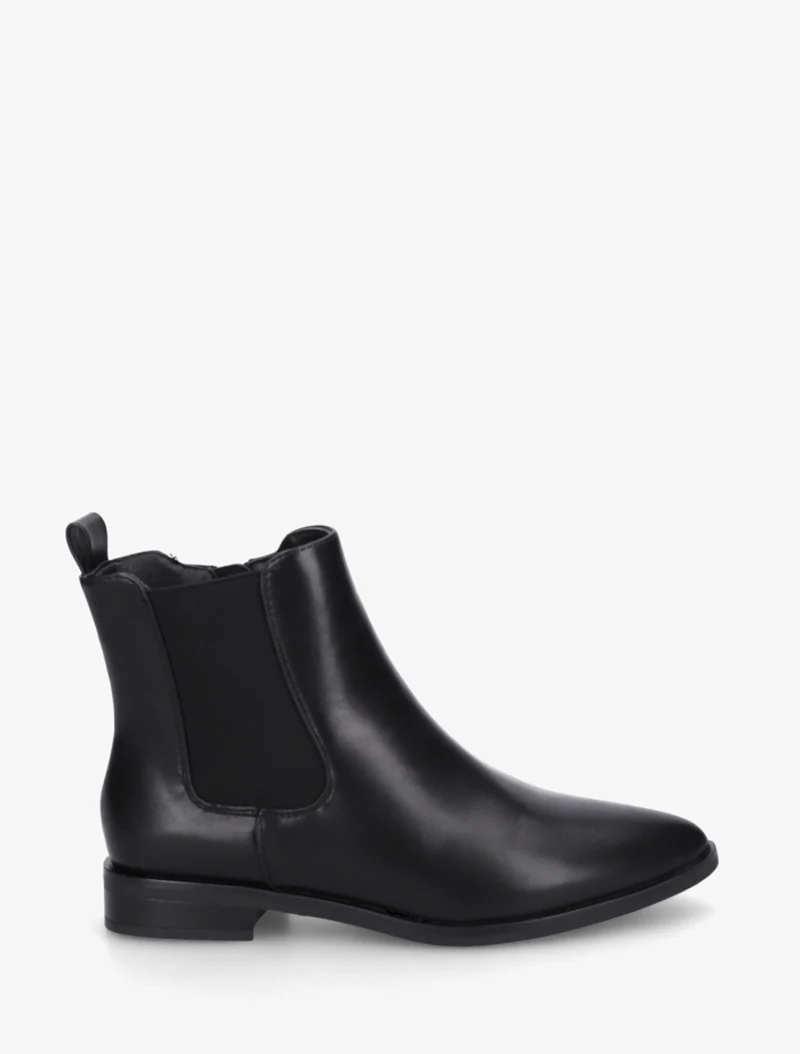 Bottines en simili à bouts pointus - Noir